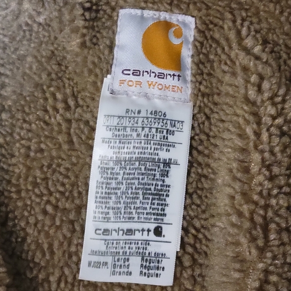 Vintage Carhartt Women's Heavy Pink Brown Fur Lined Jacket SZ. Lg Regular - Picture 7 of 11